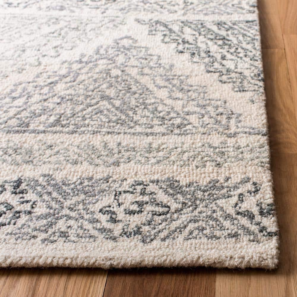 Micro-Loop MLP206 Hand Tufted Indoor Area Rug - Ivory/Grey - 8'x10' - Safavieh