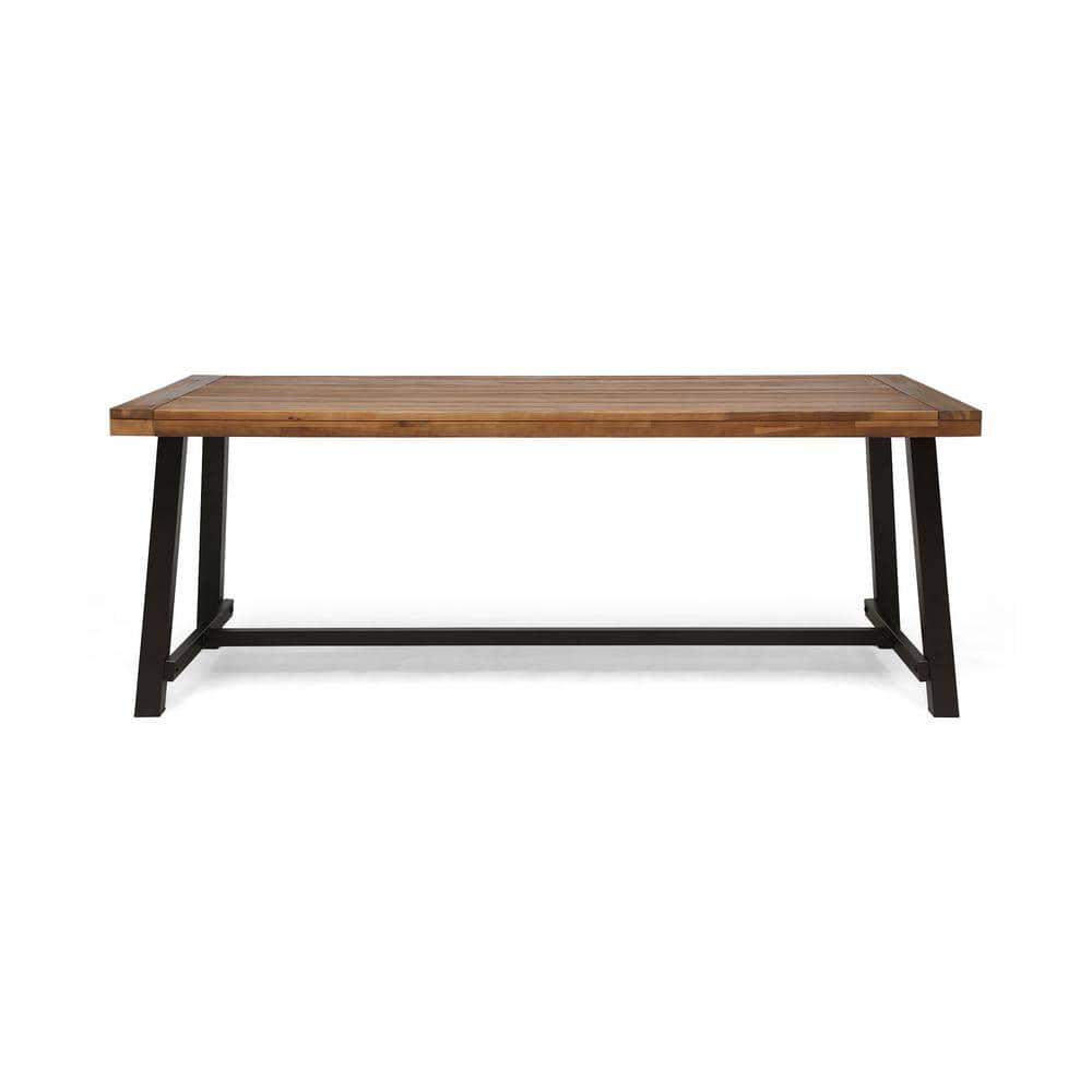 Carlisle Teak Brown Rectangular Acacia Wood Outdoor Patio Dining Table