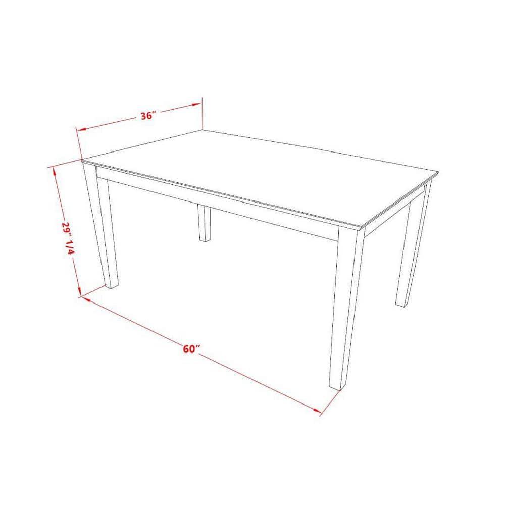 East West Furniture 5 Piece Dining Table Set Consists of a Rectangle Kitchen Table