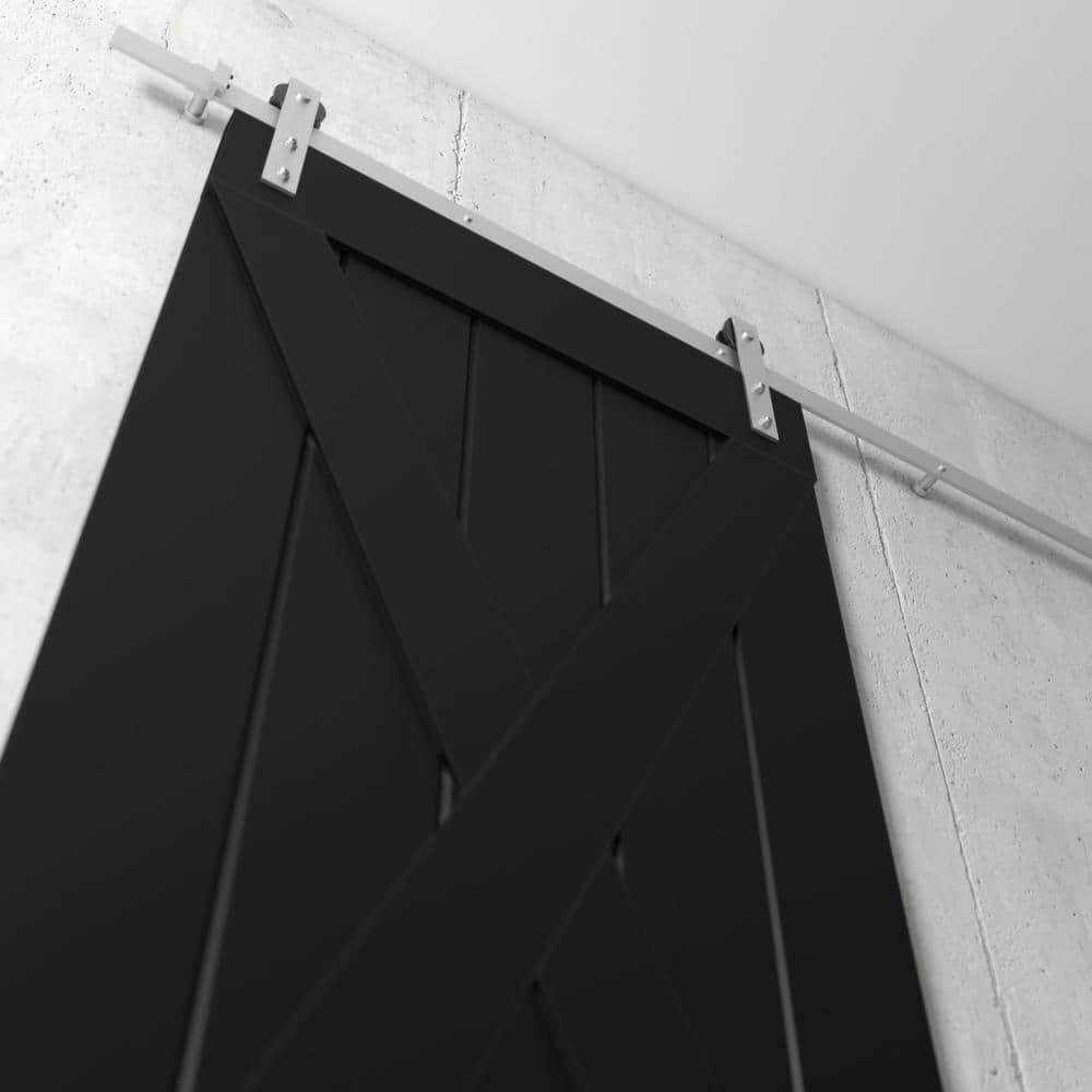 Urban Woodcraft 40'' x 83'' Solid Wood Paneled Painted with Installation Hardware Kit Barn Door