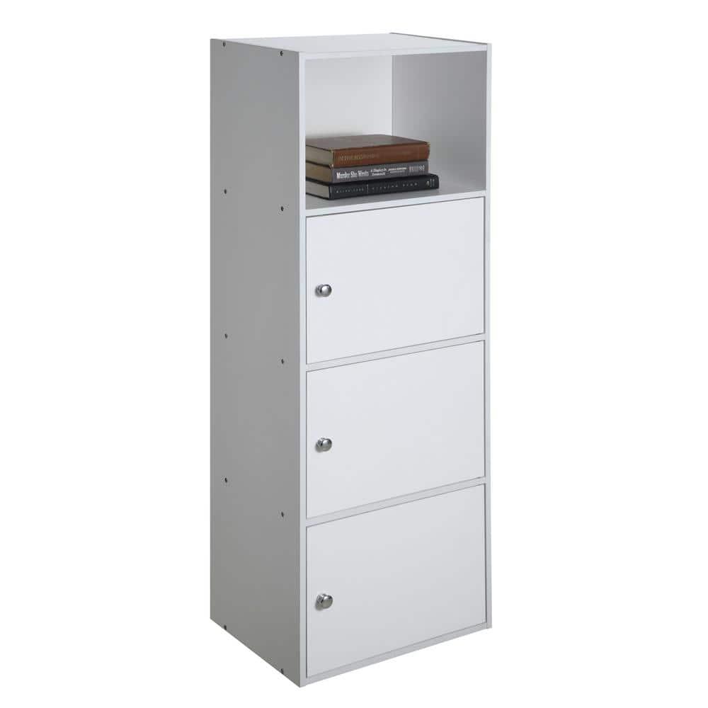 White 47" Tall 3-Door Office Storage Cabinet