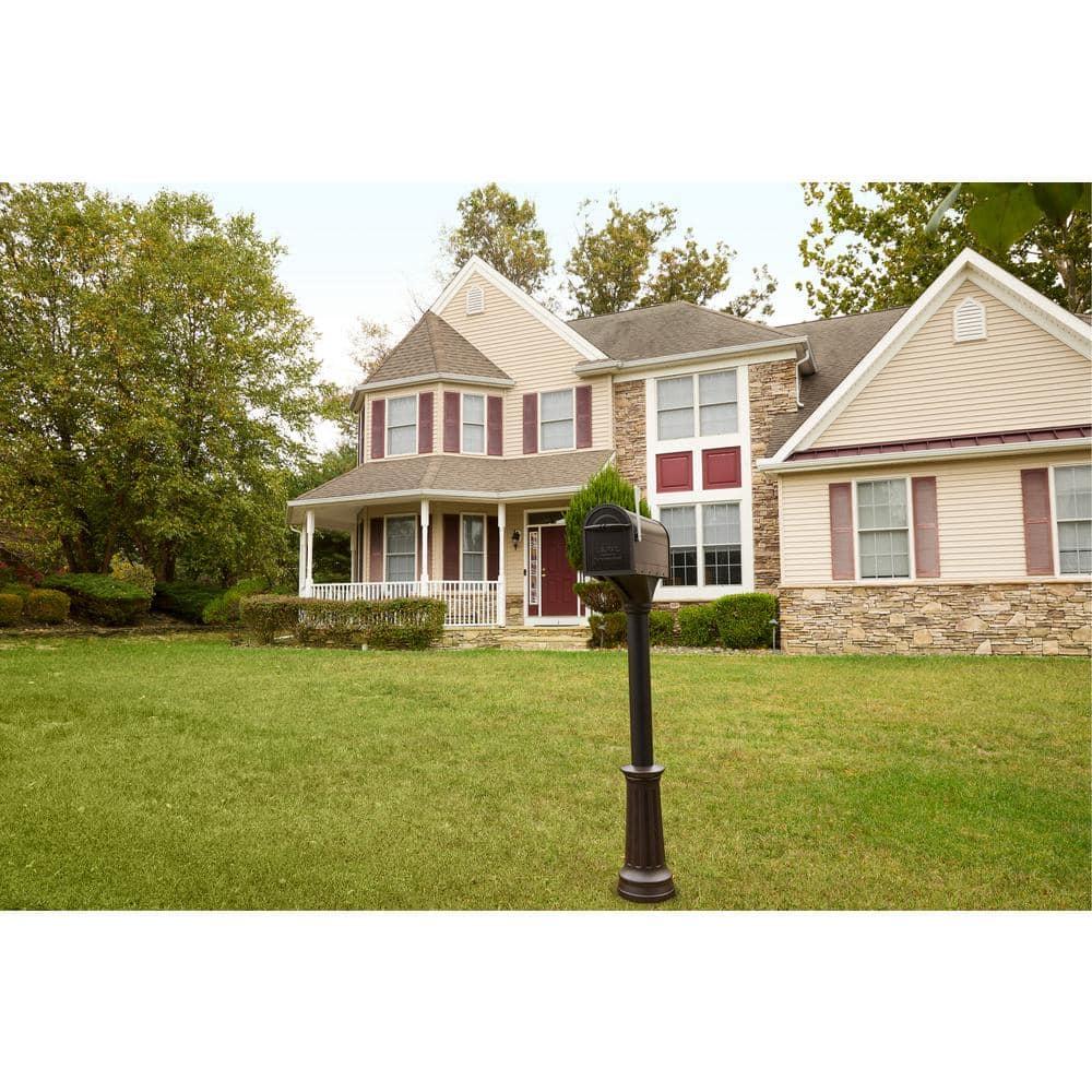 Architectural Mailboxes Elevado Galvanized Steel Mailbox Post, 7517RZ-10, Rubbed Bronze