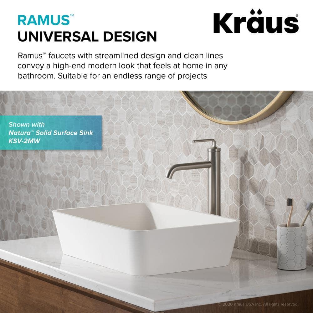 Ramus Single Handle Vessel Sink Bathroom Faucet with Drain Assembly