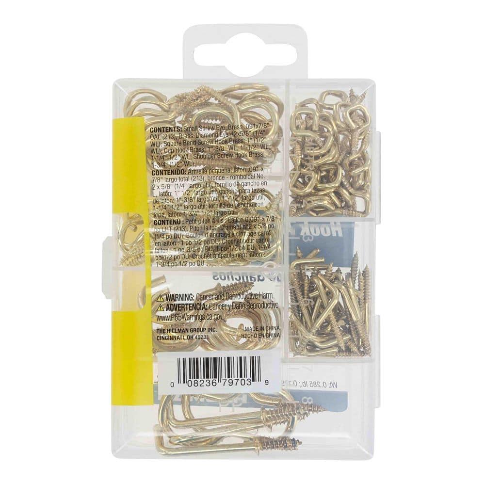 Small Brass Screw Eye Assorted Kit (121-Pack)