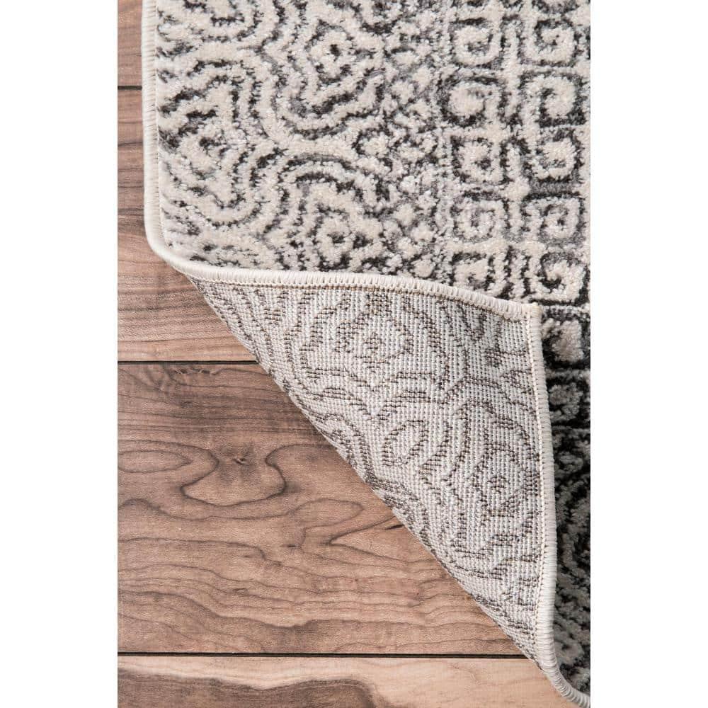 Nuloom Exie Medallion 12x15 Indoor Area Rug for Living Room Bedroom Dining Room Kitchen, Grey/Ivory