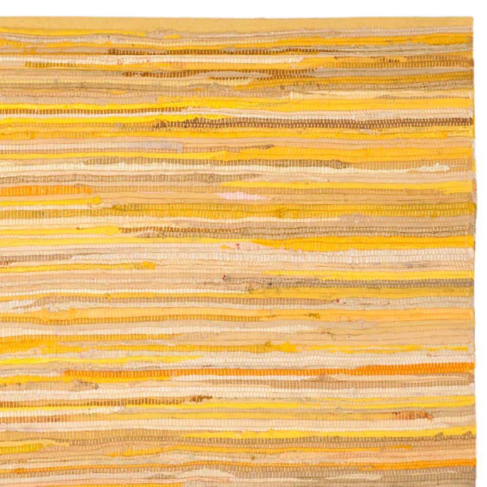 Rag Area Rug RAR130 Hand Woven Area Rug - Yellow/Multi - 4'x4' - Safavieh.