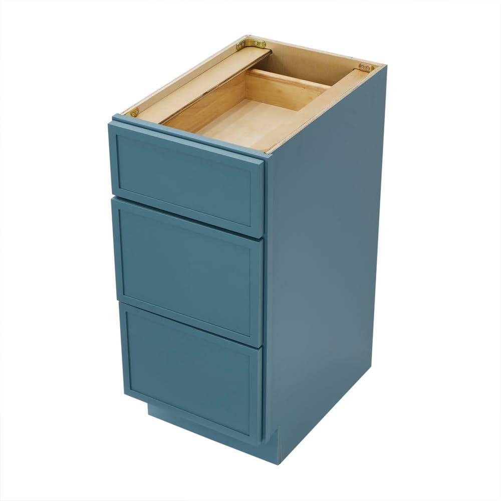 15" W Birch Plywood Freestanding Single Base 3 Drawers Storage Cabinet