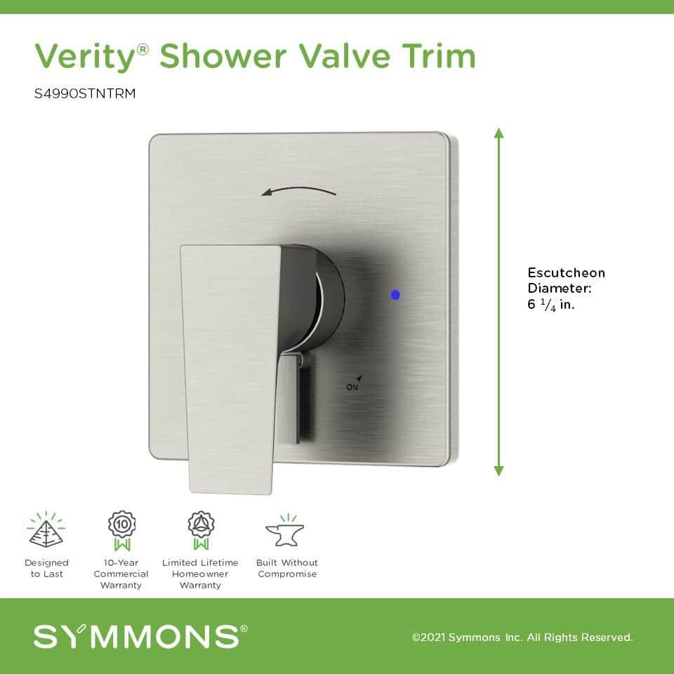 Verity Single Handle Shower Valve Trim Kit (Valve Not Included)