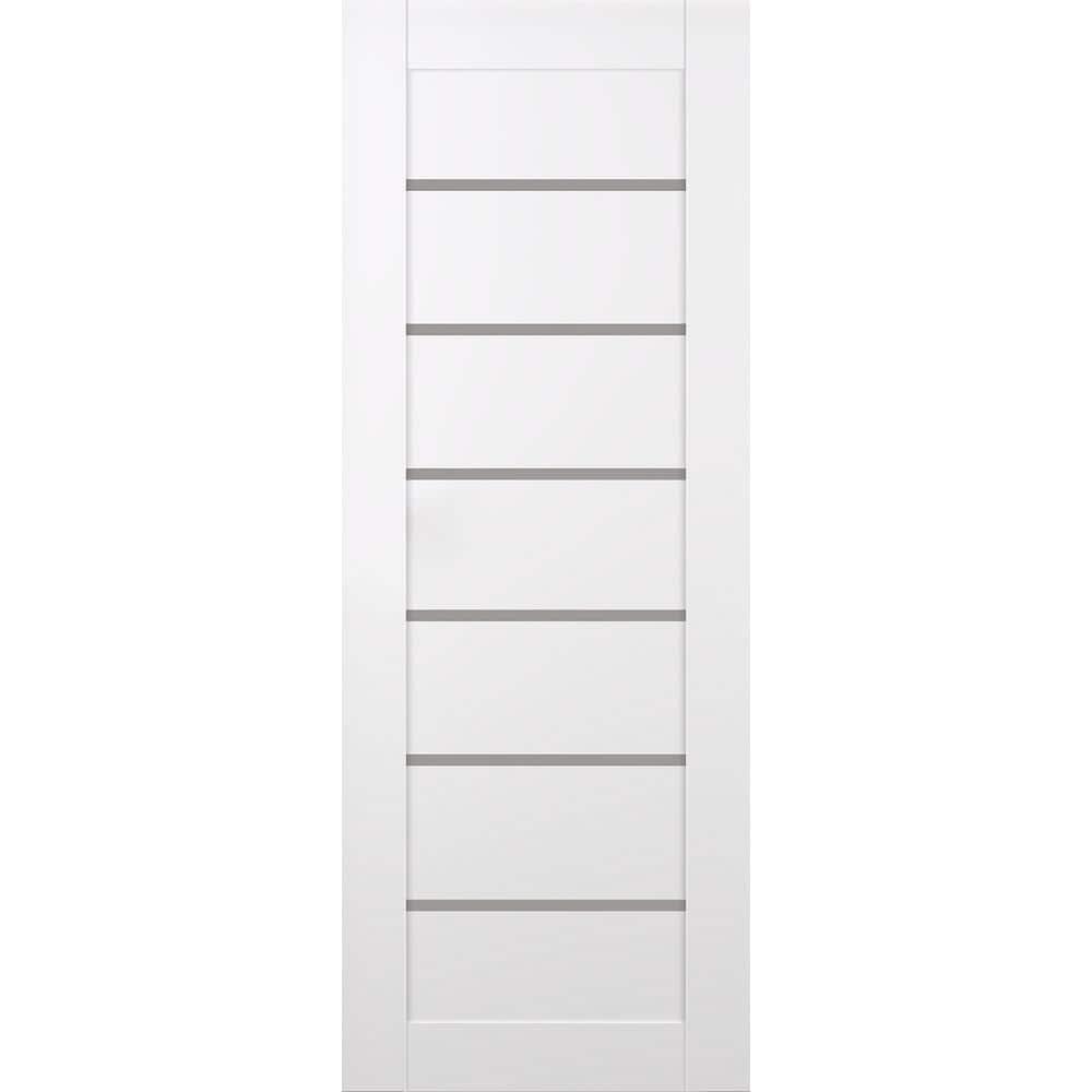 Belldinni Alba Solid Manufactured Wood and Glass Paneled Wood Finish Standard Door Slab
