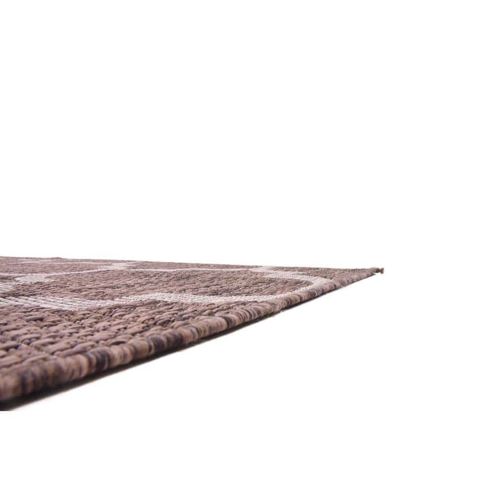 Unique Loom 8' 0 x 11' 4 Rectangle Indoor/Outdoor Trellis Brown Area Rug