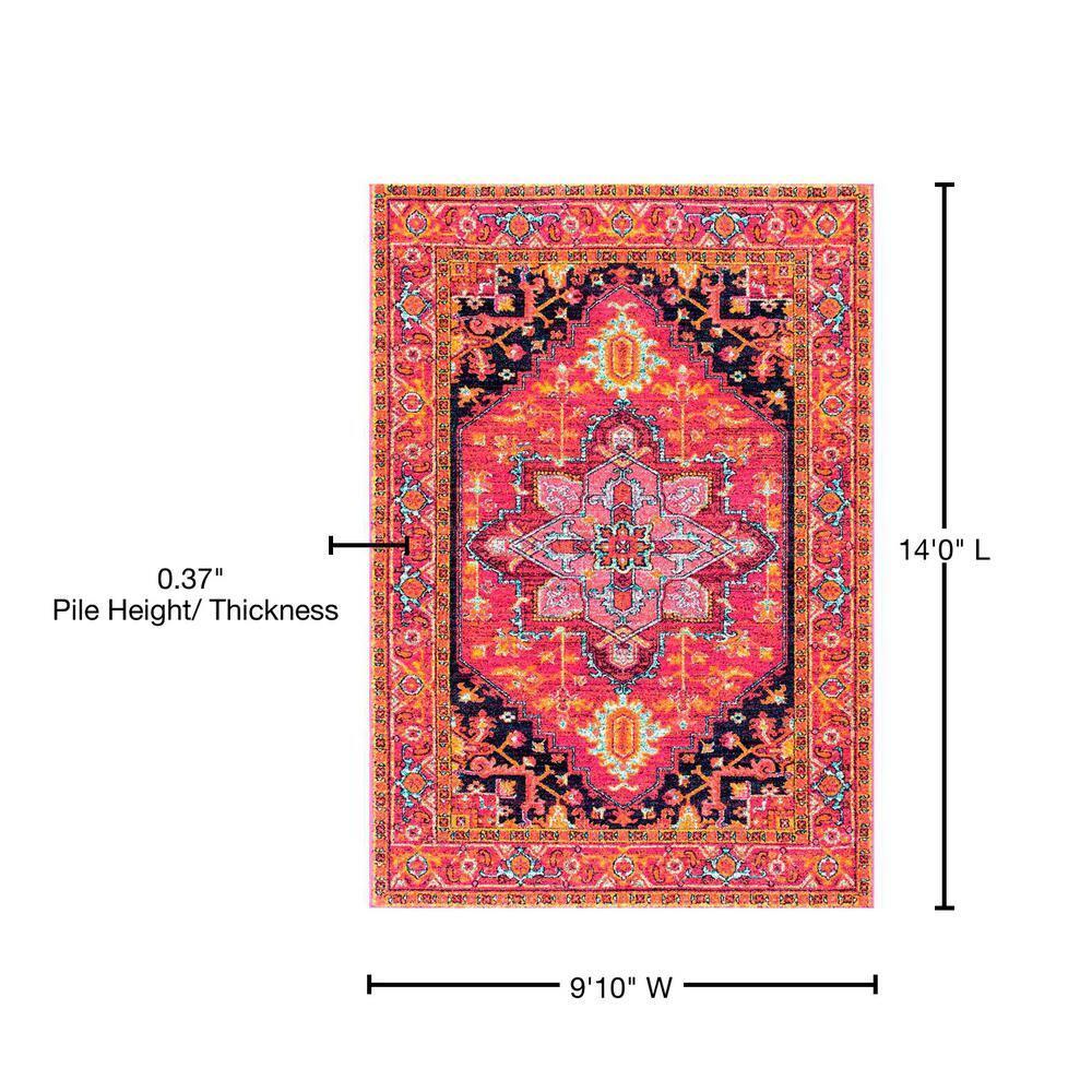 nuLOOM Vonda Fancy Persian Area Rug, 9' 10" x 14', Pink