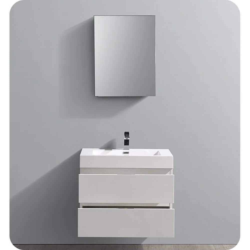 Valencia 24" Wall Mount Single Sink Bathroom Vanity with Top and Sink (Faucet Not Included)