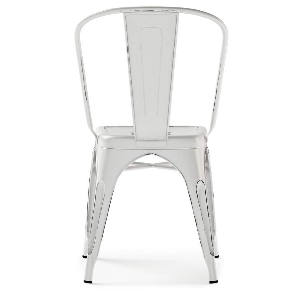 Simpli Home Fletcher Industrial Iron Dining Chair with Stackable Design and Protective Rubber Caps (Set of 2) (Set of 2)