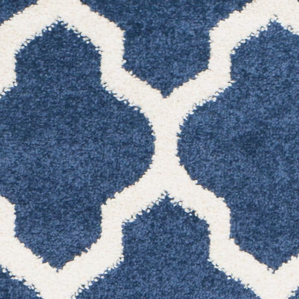 Amherst AMT420 Power Loomed Indoor Runner Rug - Navy/Beige - 2'3"x11' - Safavieh
