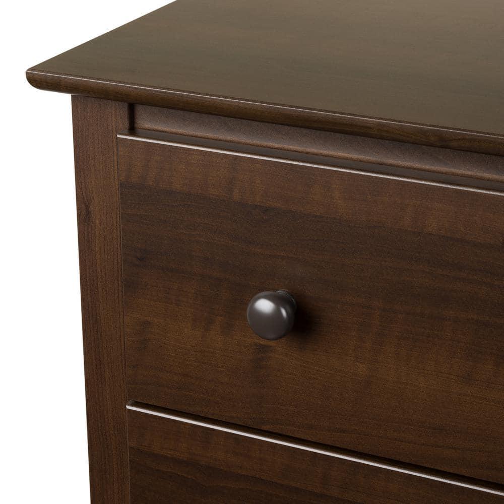 Prepac Fremont Nightstand - Espresso: Wood Composite, 3 Storage Drawers, Bedroom Furniture