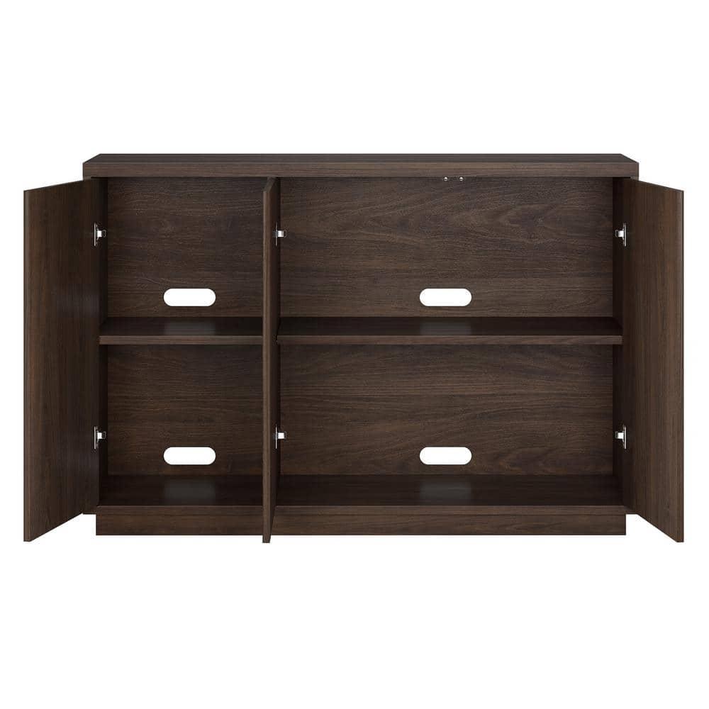 Evelyn&Zoe Modern/Contemporary 48" Wide Alder Brown Buffet Table