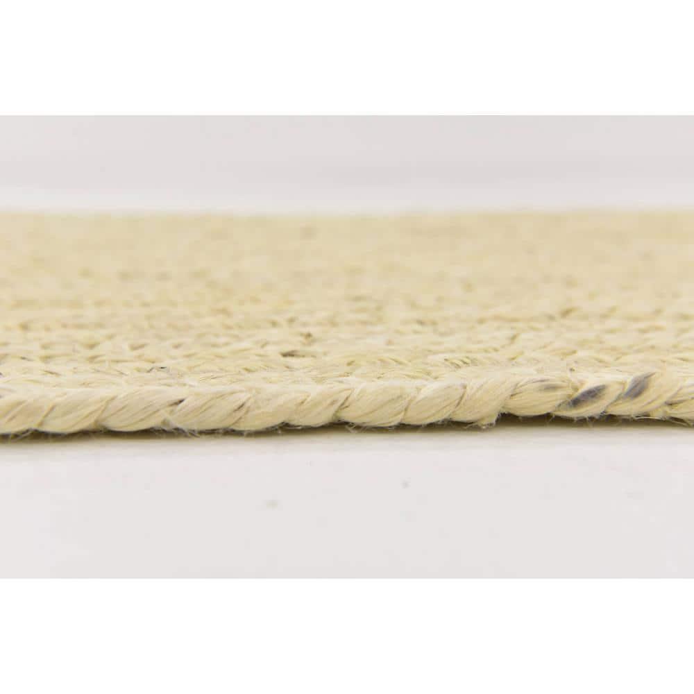 Unique Loom 2'x3' Braided Jute Dhaka White Indoor Area Rug