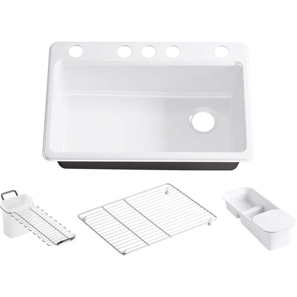 Riverby 33" x 22" x 9-5/8" Under-Mount Single-Bowl Kitchen Sink with Accessories