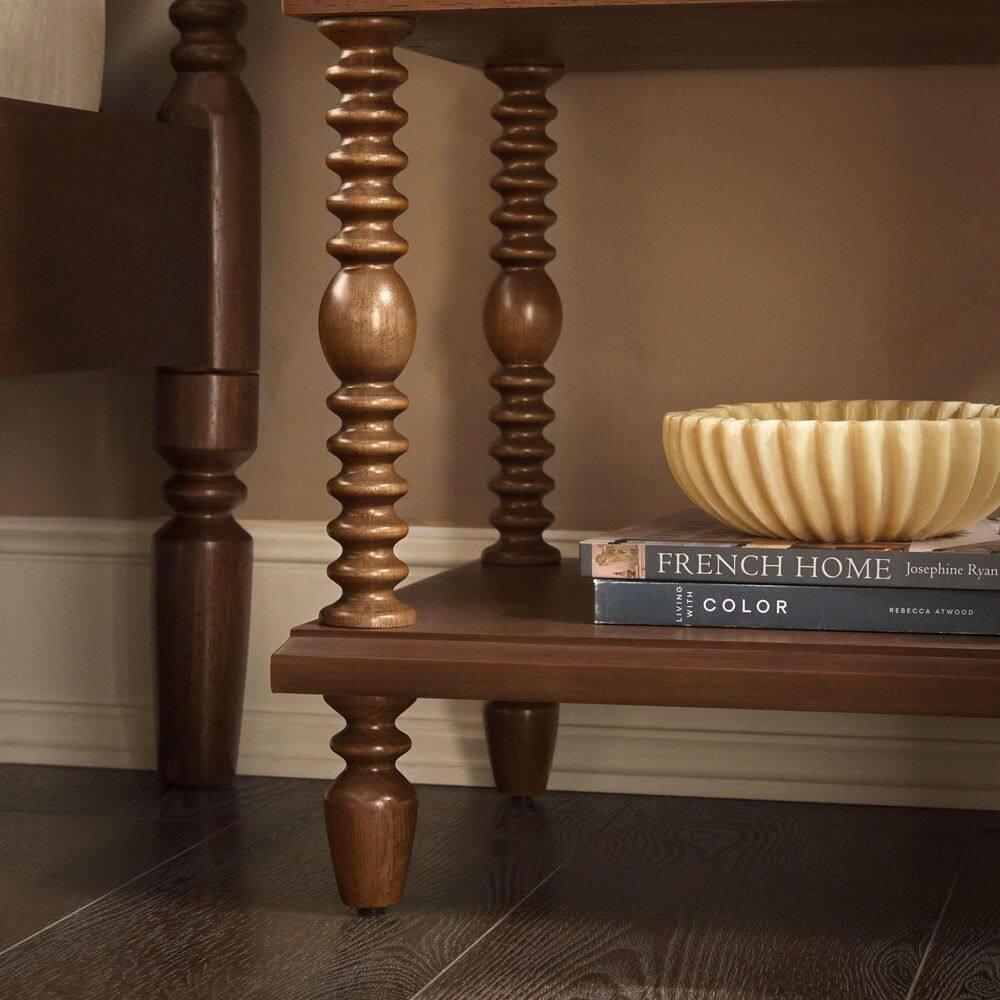 Vivienne Easy Assembly Solid Wood Spindle 1-Drawer Nightstand (Set of 2)