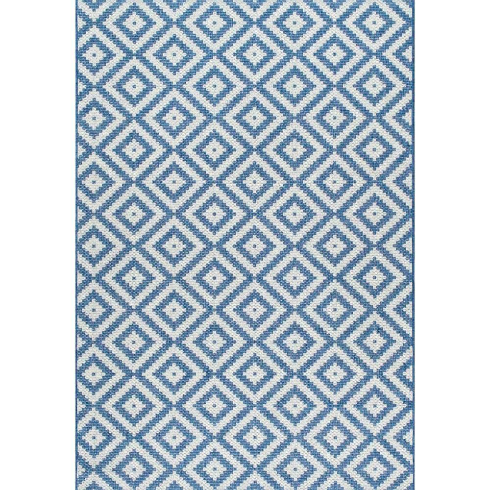 Nuloom Marybelle Geometric 5x8 Indoor/Outdoor Area Rug for Living Room Patio Deck Front Porch Kitchen, Blue/Ivory