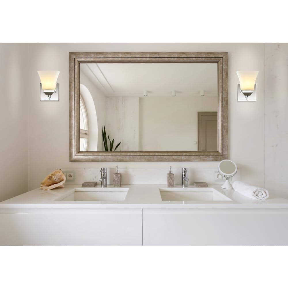 Staunton Chrome Polished 7.75" LED Vanity Light with Frosted Glass Shade