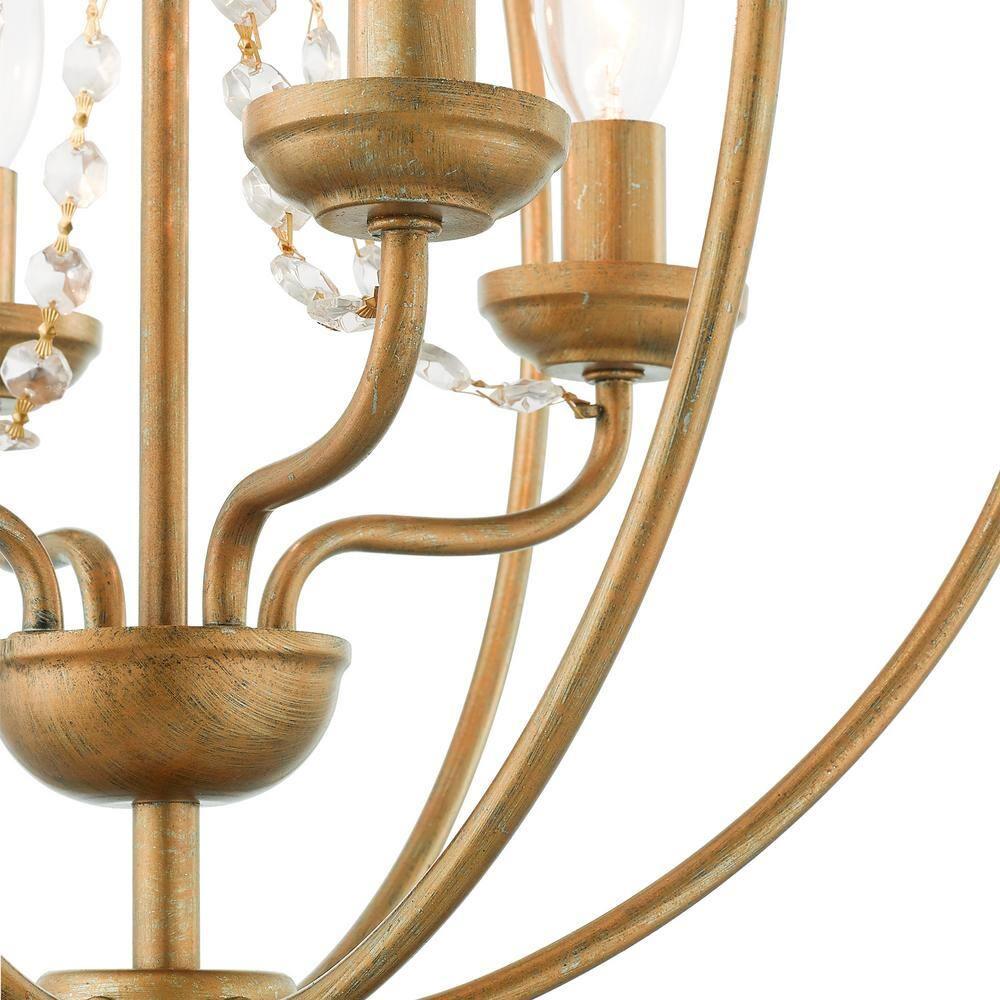 Livex Lighting Arabella 4 - Light Chandelier in  Antique Gold Leaf