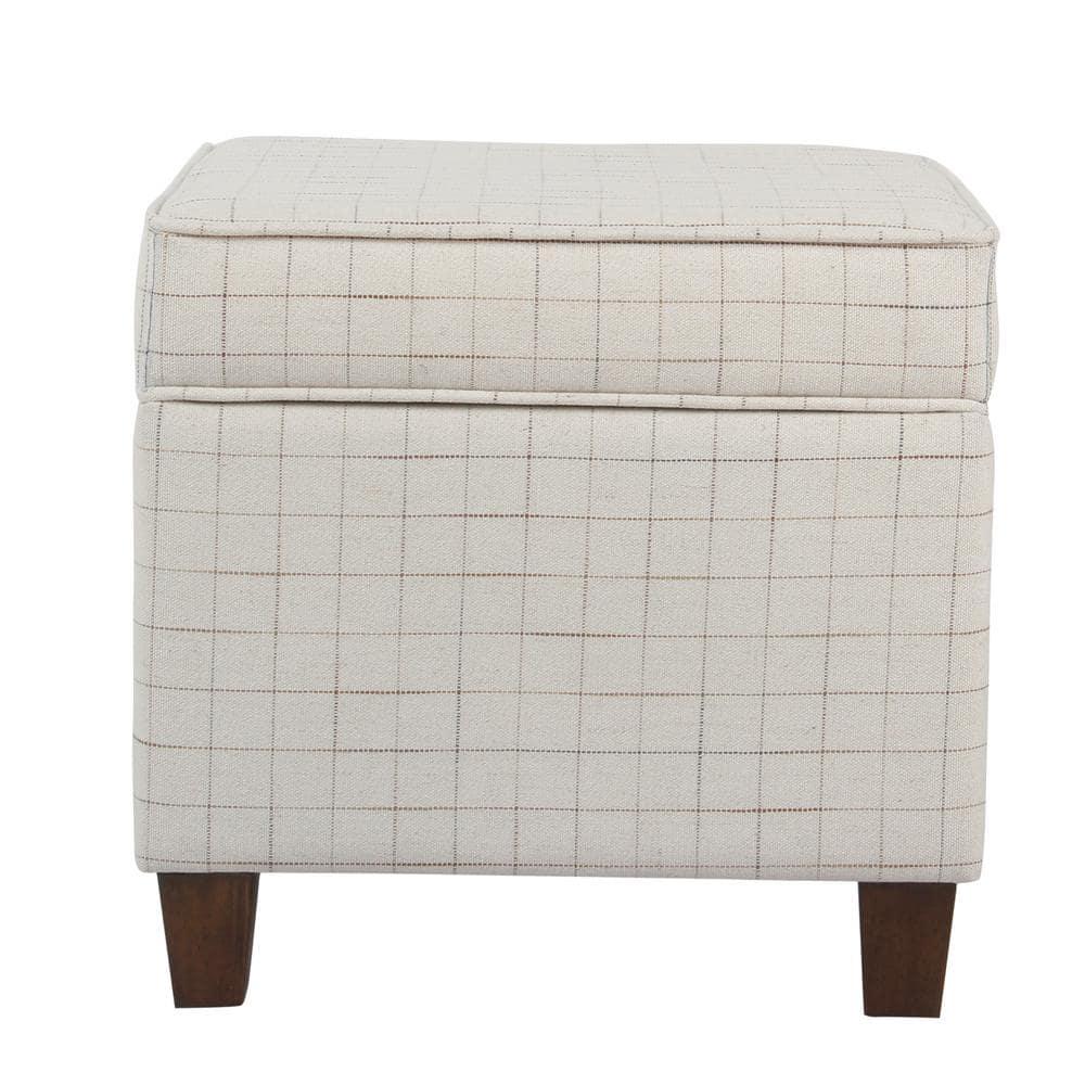Cole Classics Square Storage Ottoman with Lift Off Top Natural - HomePop: Bedroom Bench, Footrest