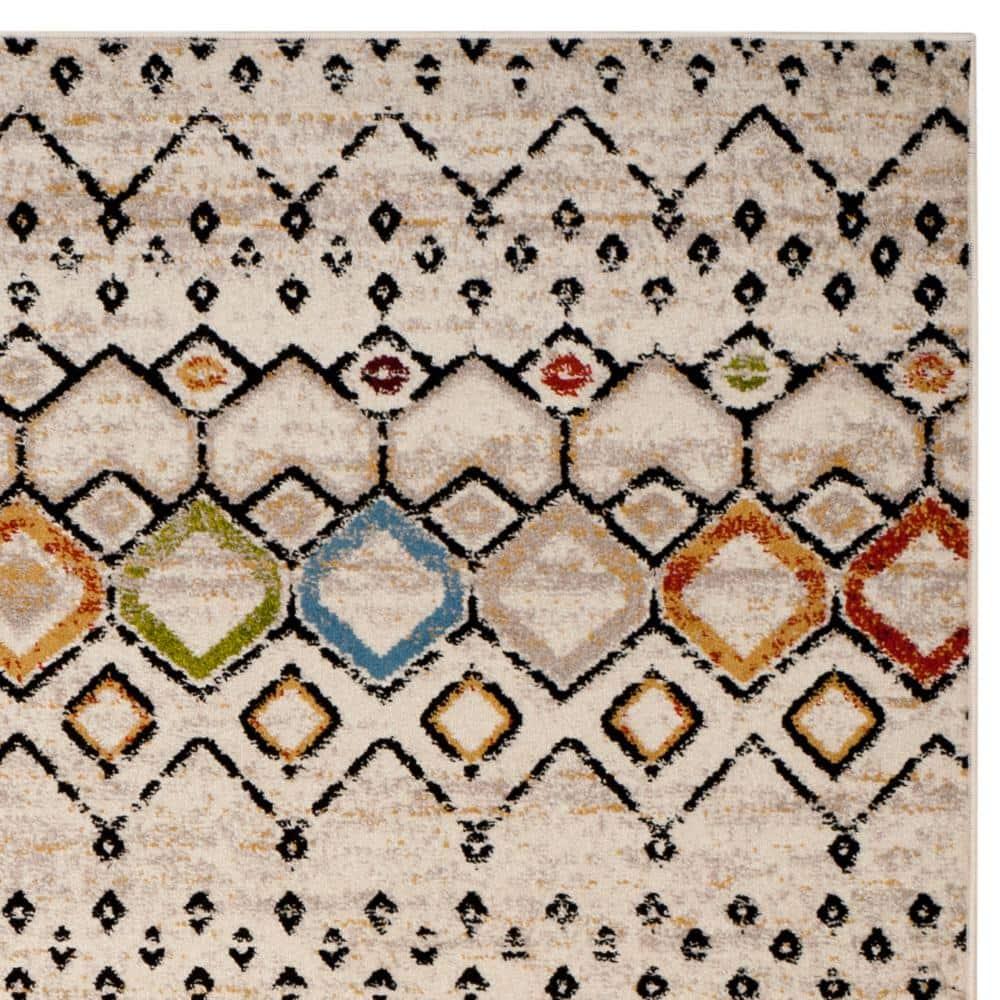 Amsterdam AMS108 Power Loomed Indoor Area Rug - Ivory/Multi - 9'x12' - Safavieh