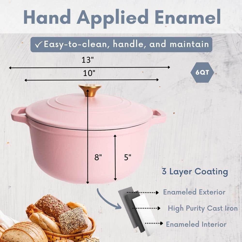 Lexi Home Lexi Home Enameled Cast Iron Round Dutch Oven