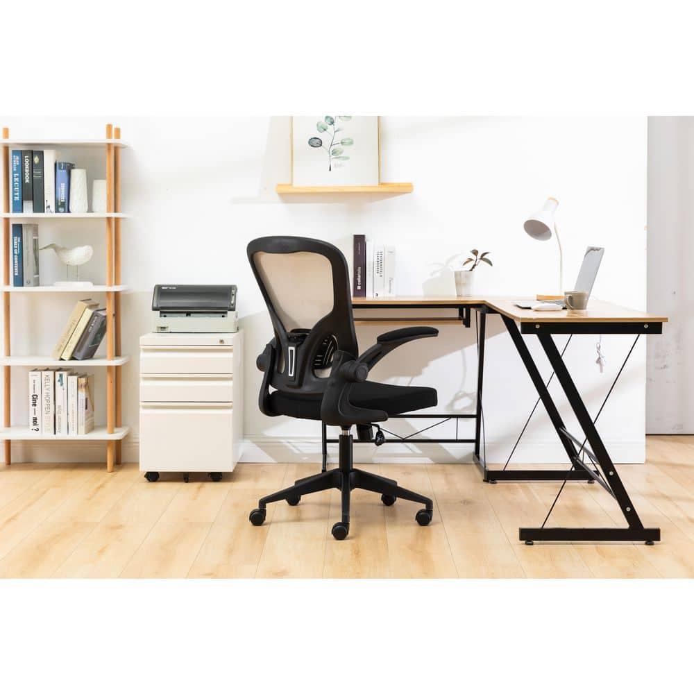 LeisureMod Newton Single Ergonomic Mesh Lumbar Support Adjustable Height Swivel Office Chair