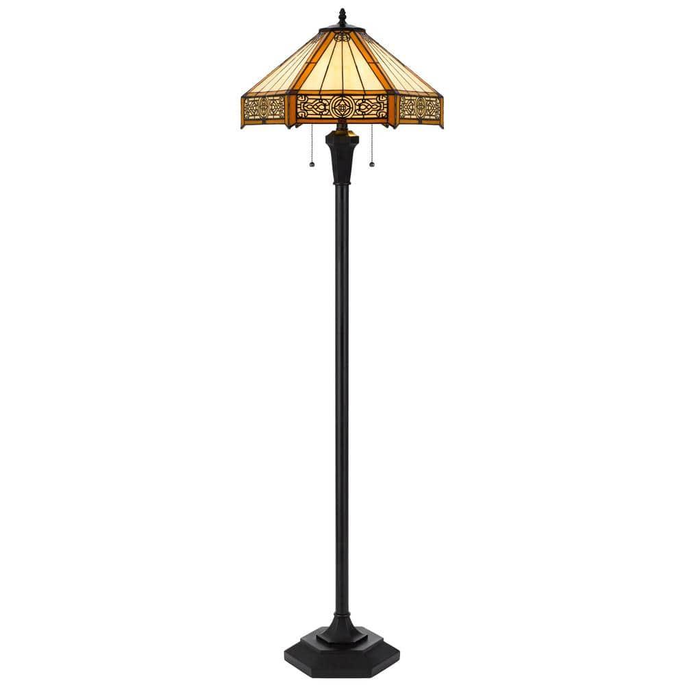Cal Lighting Bo-3112Fl Tiffany 2 Light 60" Tall Tiffany Floor Lamp - Bronze