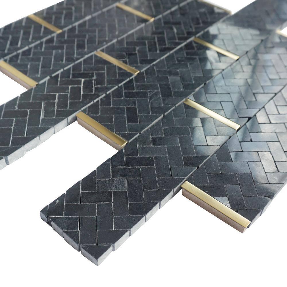 Natural 3" x 3" Natural Stone Brick Joint Mosaic Wall Tile