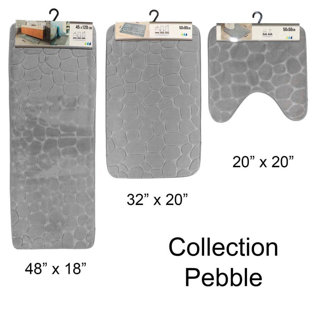 Evideco Contour Bath Rug Memory Foam Mat 3D Pebble 20”L x 20”W