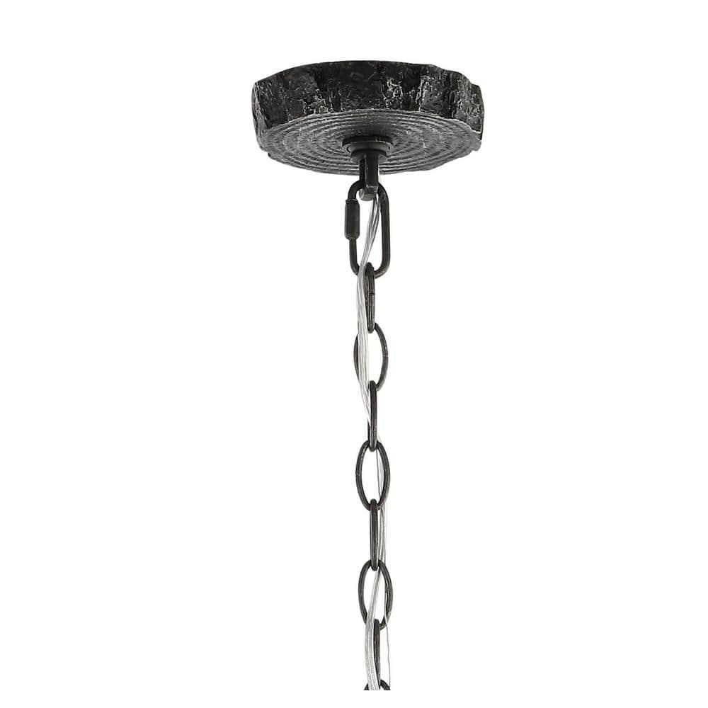 JONATHAN Y JYL6300C Eldora 30" 5-Light Rustic Farmhouse Iron LED Chandelier, Bohemian, Contemporary, Modern, Transitional for living room, dinning room, bedroom, office Bulb Included, Black