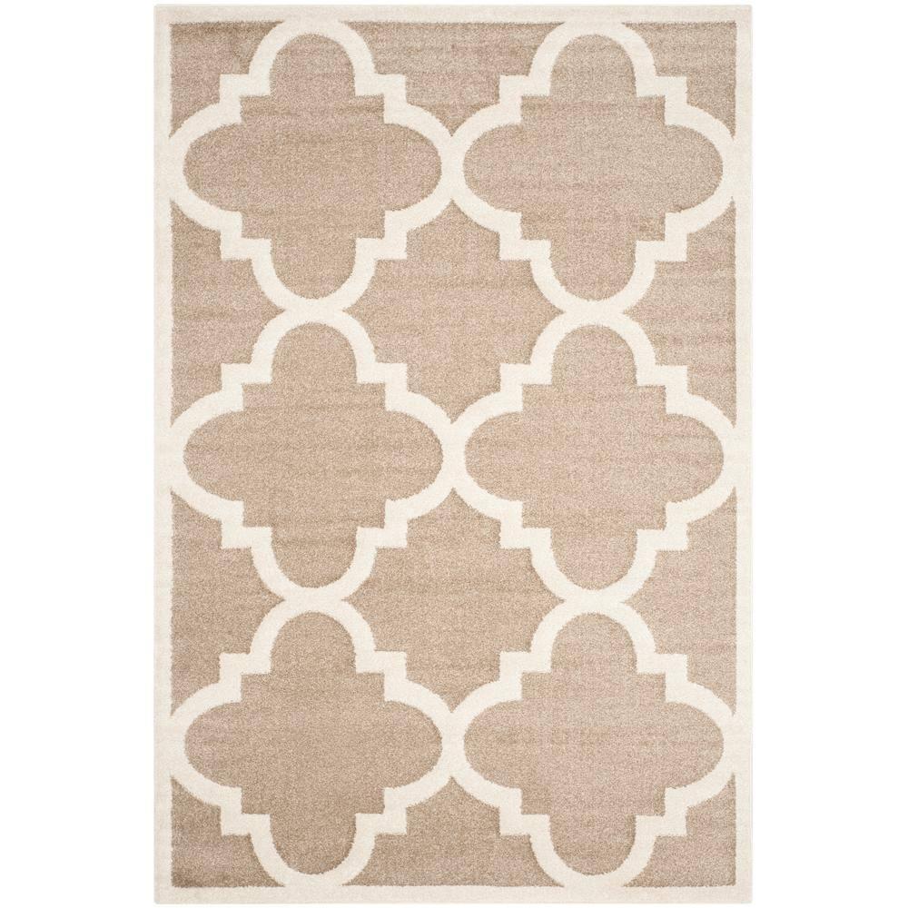 Amherst AMT423 Power Loomed Indoor Area Rug - Wheat/Beige - 6'x9' - Safavieh