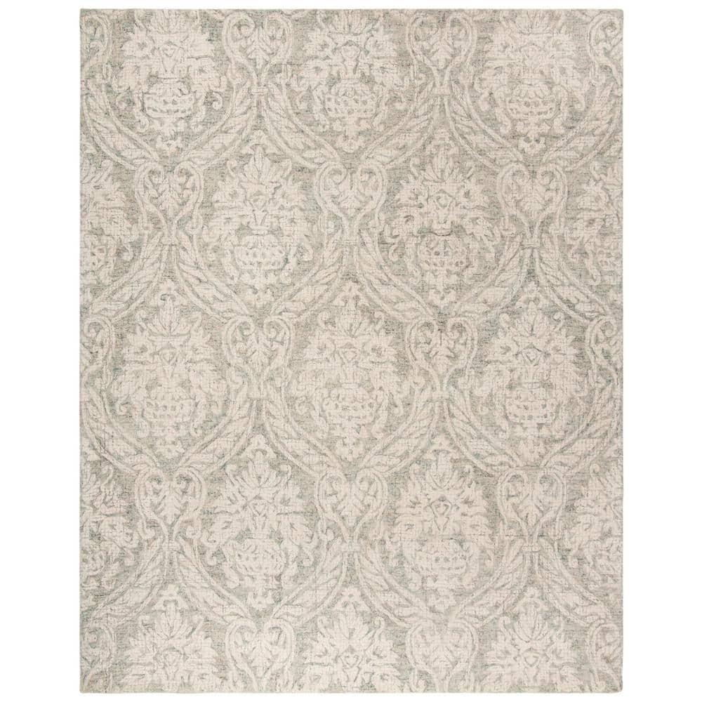 Rosemarie Abstract Handmade Tufted Wool Gray/Ivory Area Rug