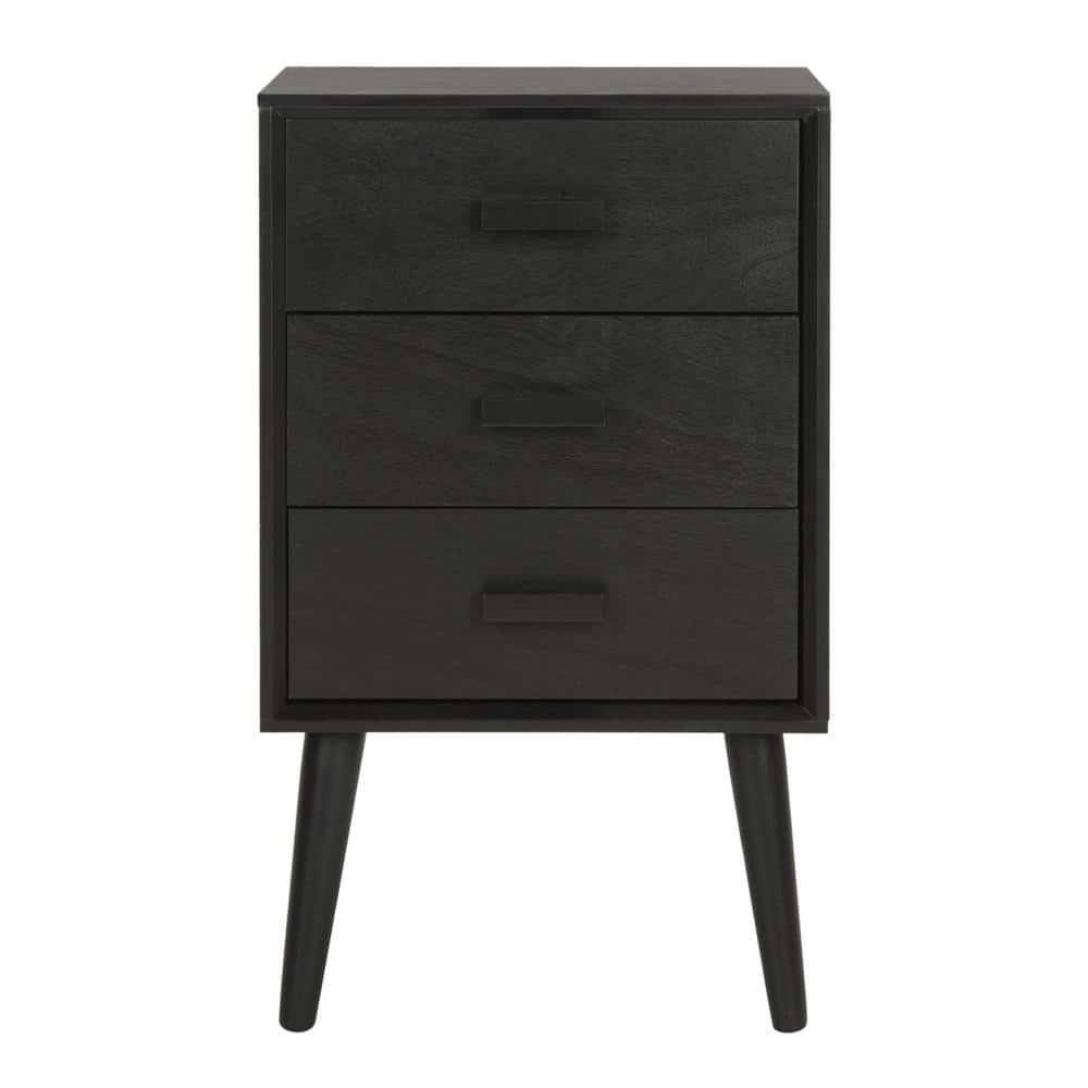 Pomona 3 Drawer Accent Table - CHS5700 - Black - Safavieh