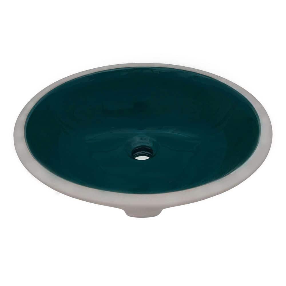 Ruvati 16 x 13 inch Undermount Bathroom Sink Oval Porcelain Ceramic with Overflow