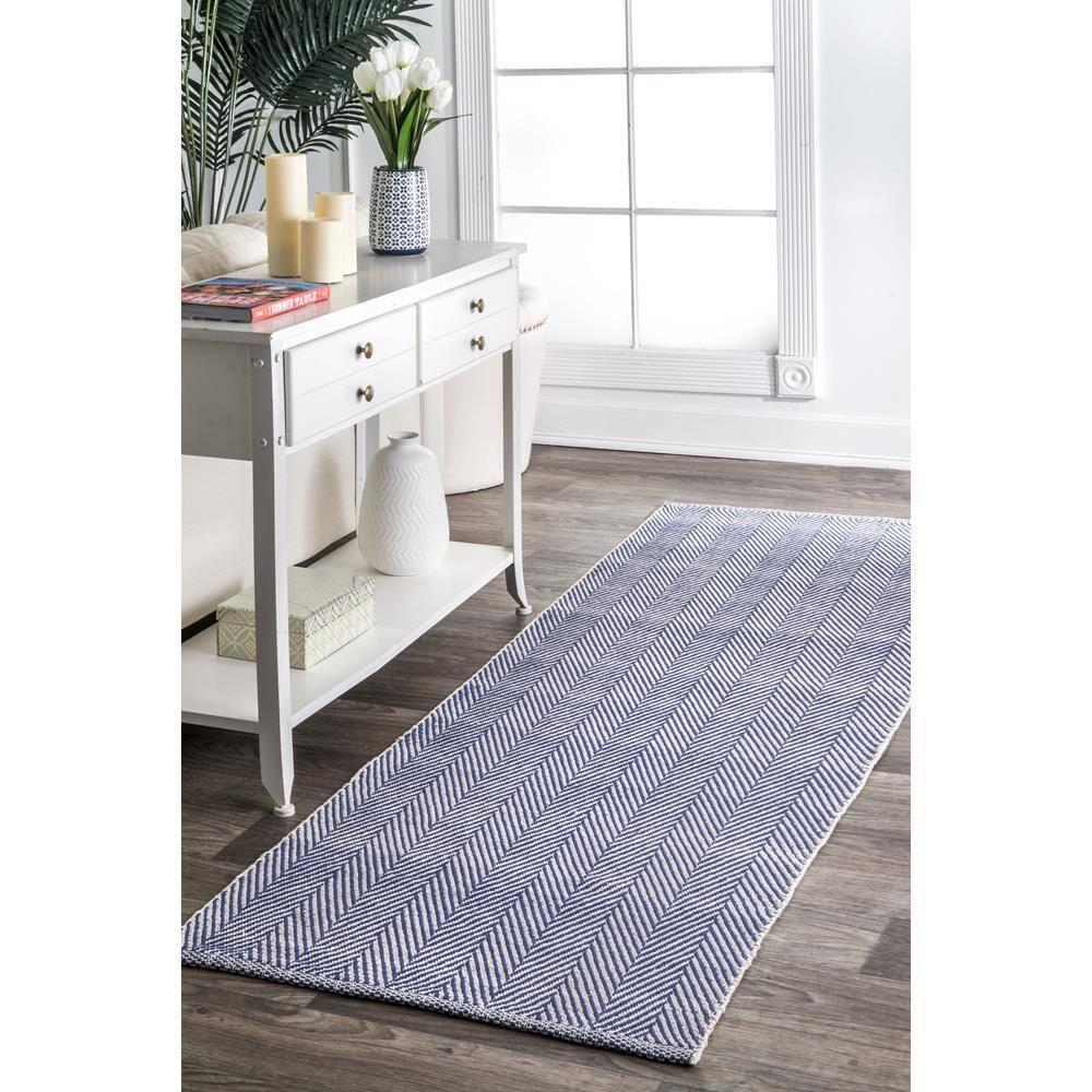 nuLOOM Kimberely Hand Loomed Runner Rug, 2' 6" x 6', Navy