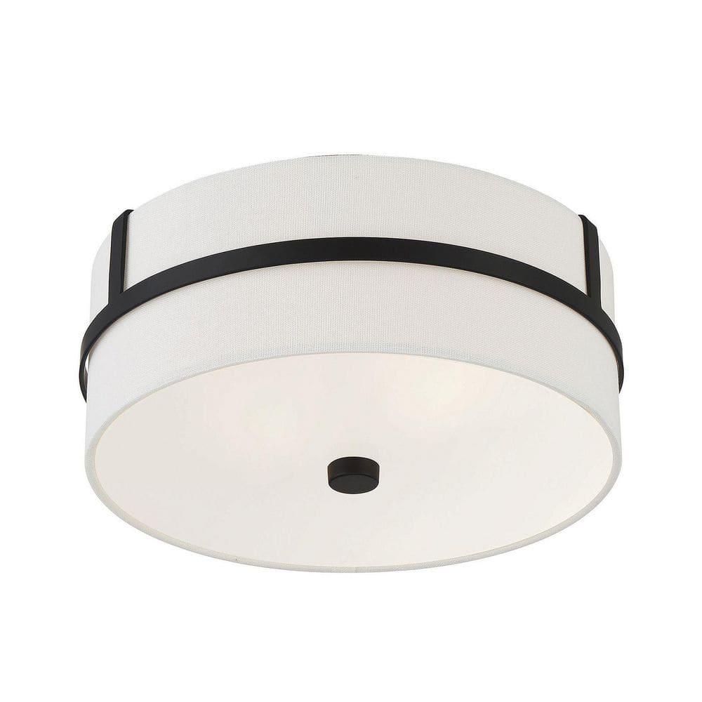 Trade Winds Lighting 2-Light Ceiling Light In Matte Black