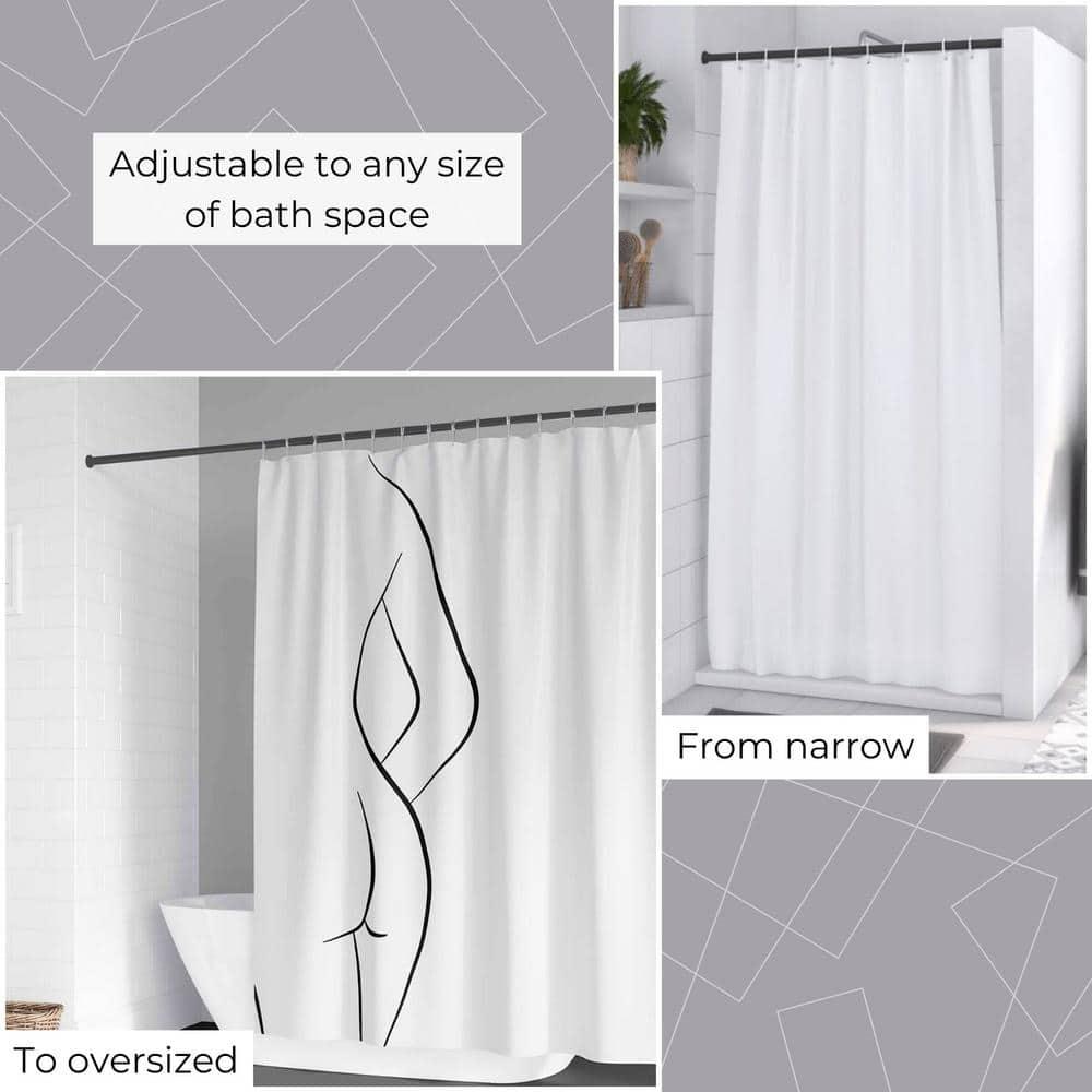 Evideco Adjustable Shower Curtain Rod, Tension Design for Quick Installation, Extendable Length 41.3 to 98.4 Inches