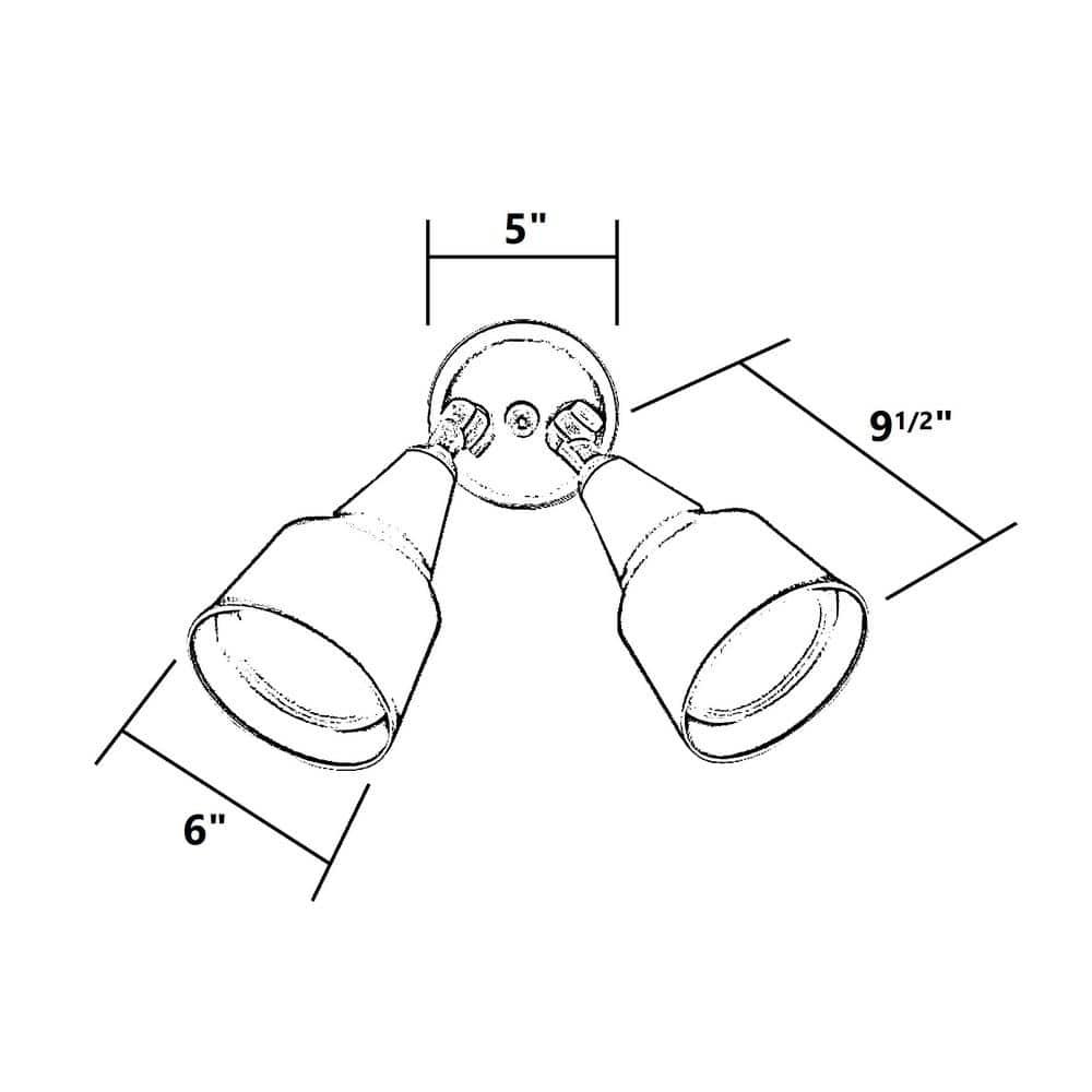 NICOR Lighting 150-Watt Double Cone Shaped Adjustable Outdoor Flood Light, Black (11121)