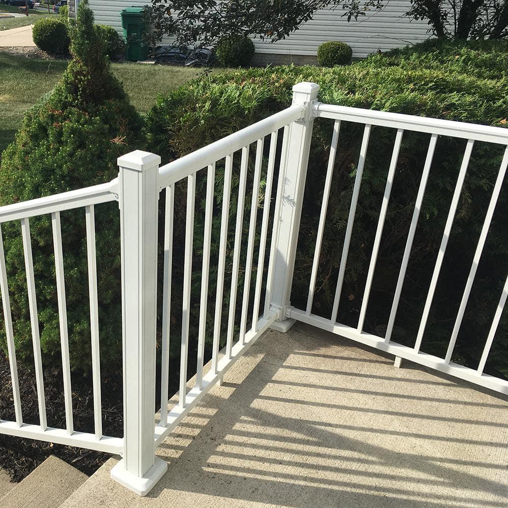 Weatherables Stanford Railing Kit – Aluminum Indoor & Outdoor Railing Kit for Decks, Porches & Balconies, Made with Durable & Low-Maintenance White Textured Powder-Coat Finish (36 in. H x 8 ft. W)