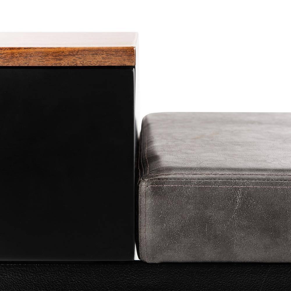 Maruka Bench with Storage - Brown/Grey - Safavieh