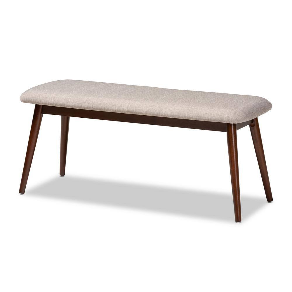 Walnut Brown & Light Gray Mid-Century Modern 6-Piece Dining Set