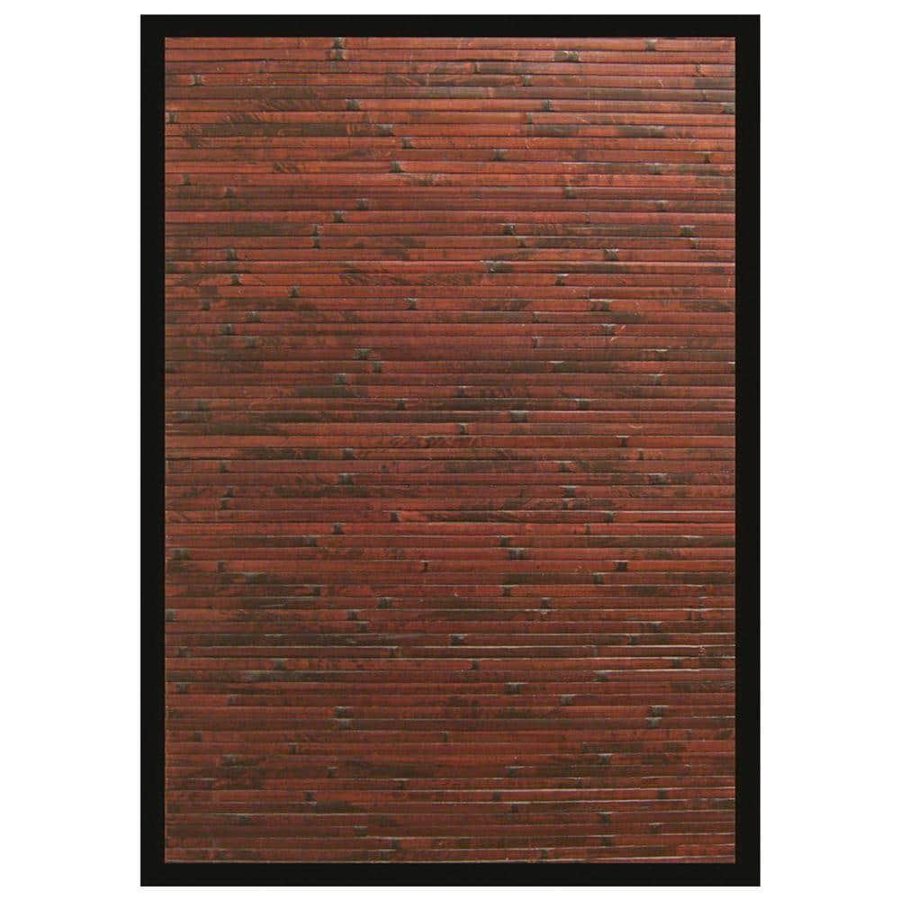 Anji Mountain Cobblestone Mahogany Bamboo Rug, 2' x 3', Brown