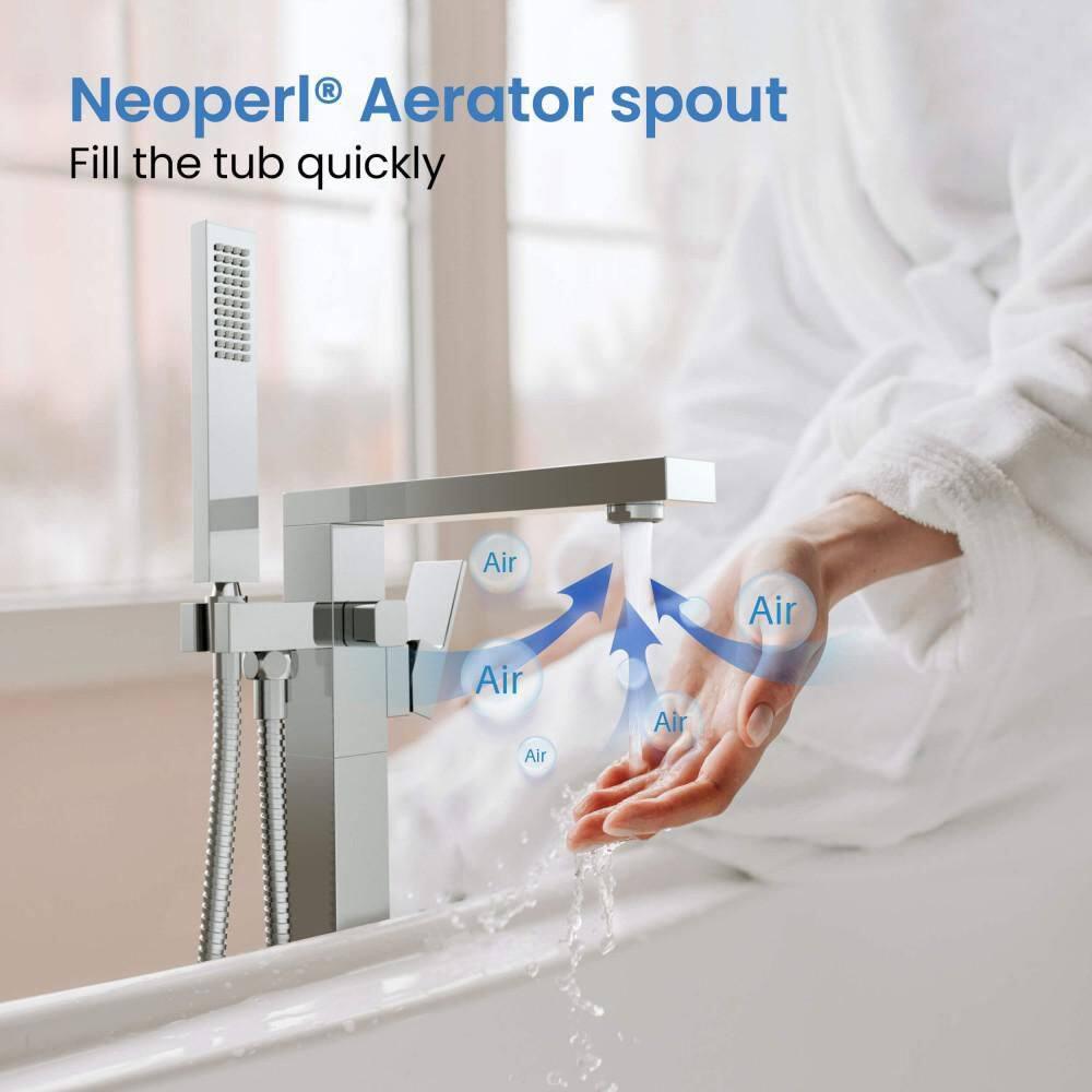 Cube Floor Tub Spout with Diverter