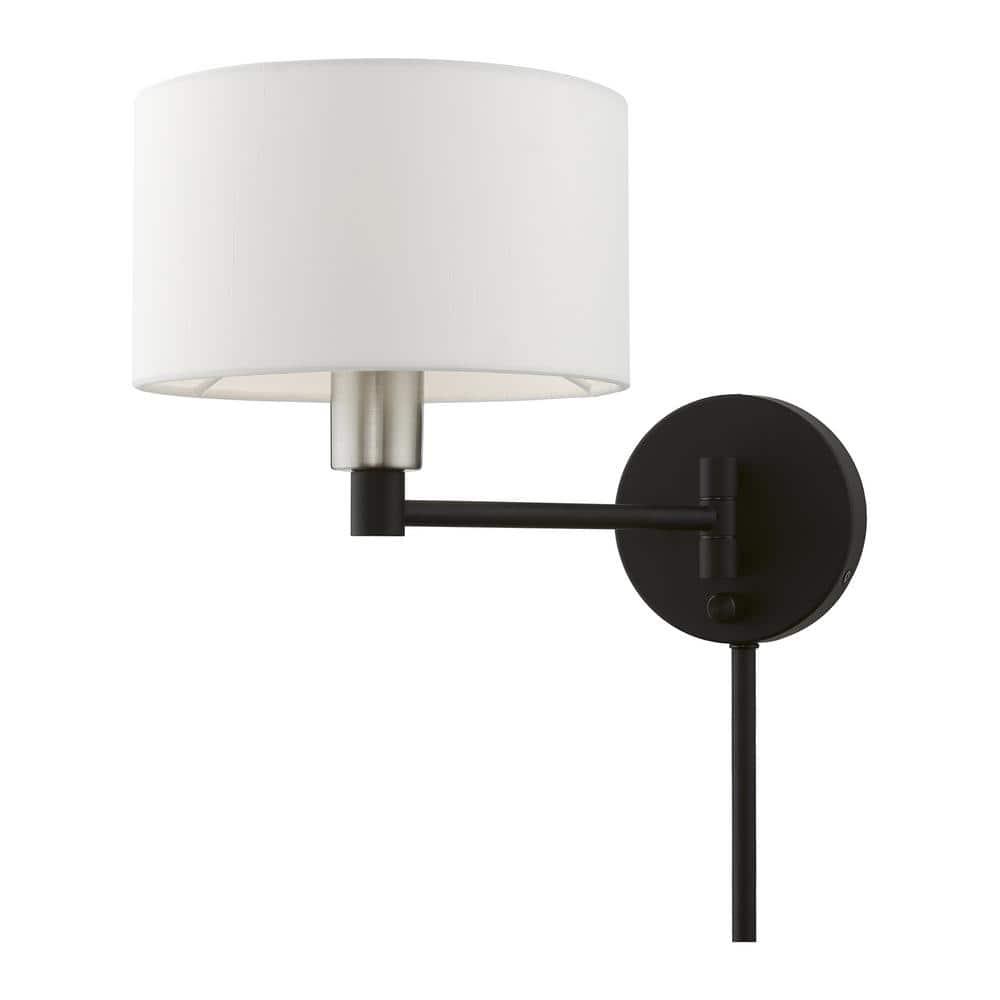 Livex Lighting 1 - Light Wall Light in  Black/Brushed Nickel