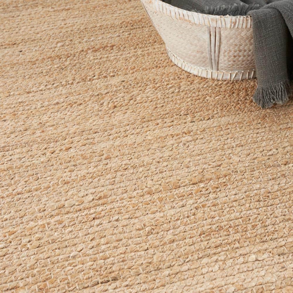 Nourison Hand Woven Natural Jute Indoor Rug Bleached 5' x 7'