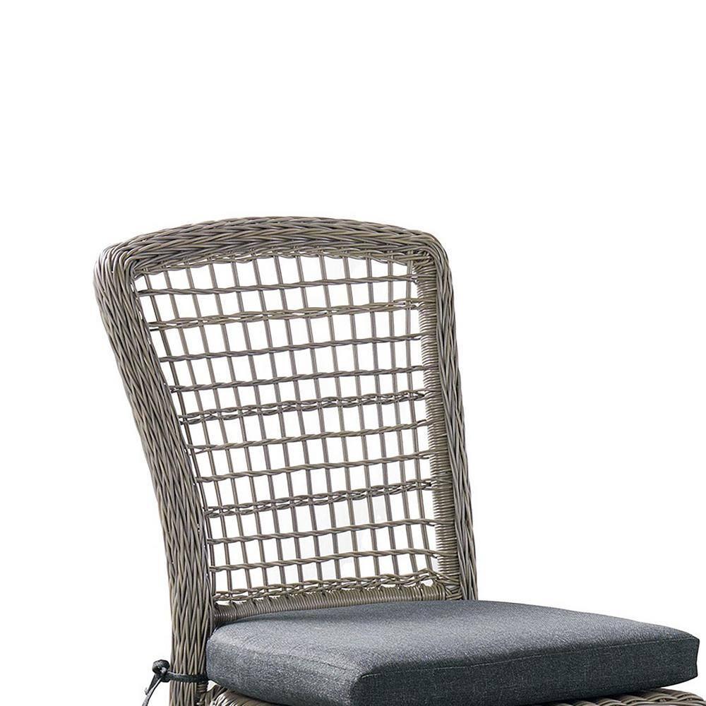 Asti All-Weather Gray Wicker Outdoor Set of Two Dining Chairs with Cushions